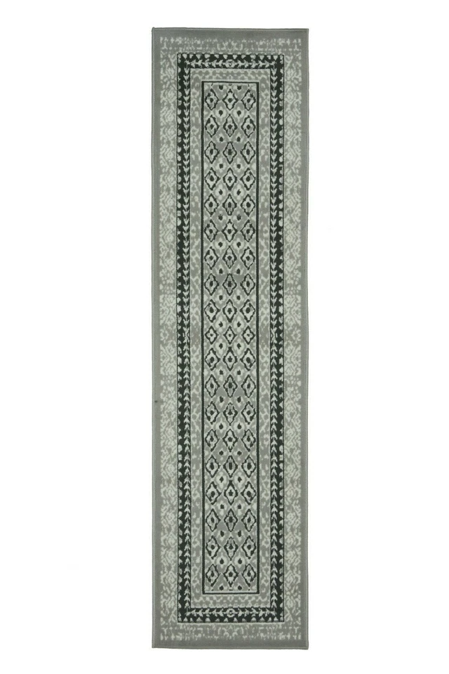 Bordered Transitional Runner - 2'x8', Geometric Pattern Area Rug -510 - Image 2 of 4