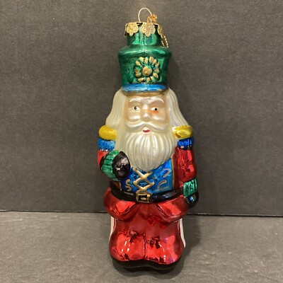 VTG Mercury Glass Look Nutcracker Santa Christmas Ornament 6  Der Grune Punkt?