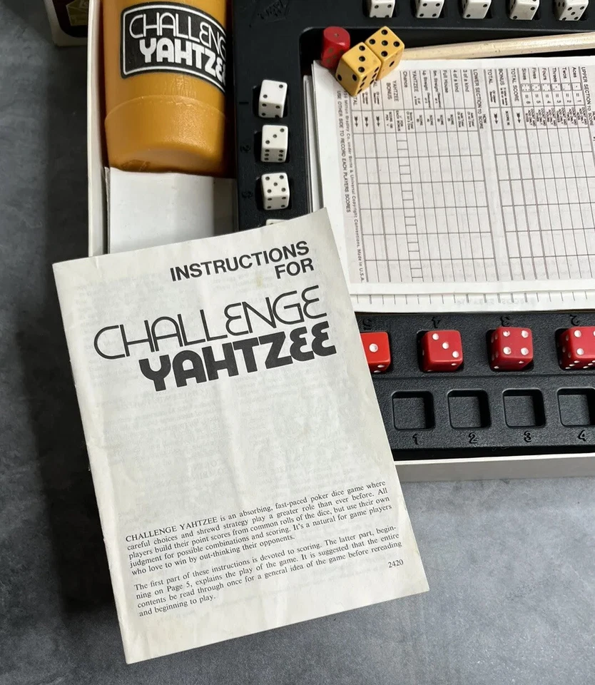 Yahtzee Challenge Game Milton Bradley Original Box 1974 - Image 3 of 4