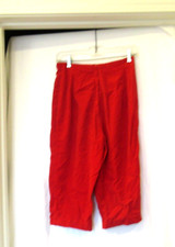 Red velvet capri pants, sz. XS, 24" waist, c. 1960s