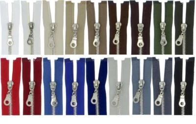 FIM Reißverschluss MS Metall Silber-Glanz / Nickel Metallreißverschlüsse teilbar 5mm