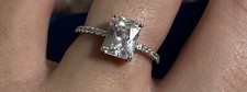 cubic zirconia engagement ring sterling silver New Size 8