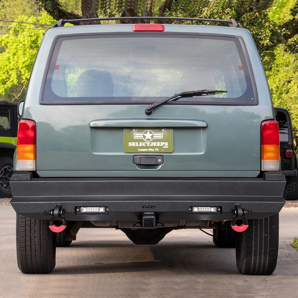 Vijay For 1984-2001 Jeep Cherokee XJ Steel Rear Bumper W/Winch Plate&LED Lights - Изображение 2 из 4