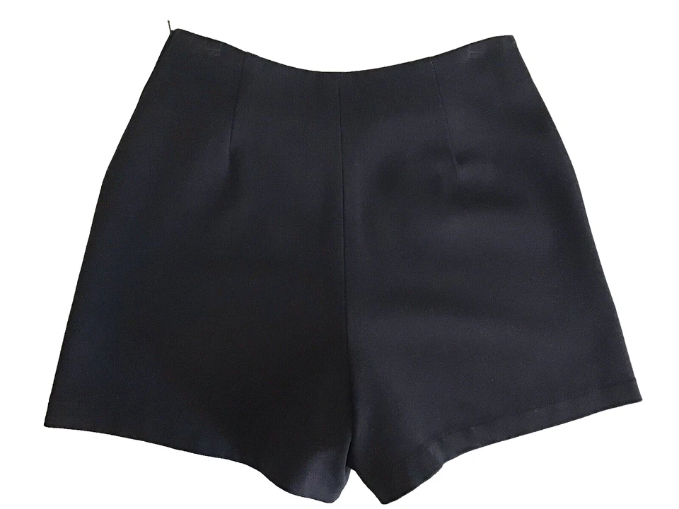 CACHE PANTALONES CORTOS NEGROS - DISEÑO HERRAJES HORSEBIT - CREPÉ ELÁSTICO - FRANCIA - EE. UU. 4 - DE COLECCIÓN NUEVOS CON ETIQUETAS Foto 4 de 4