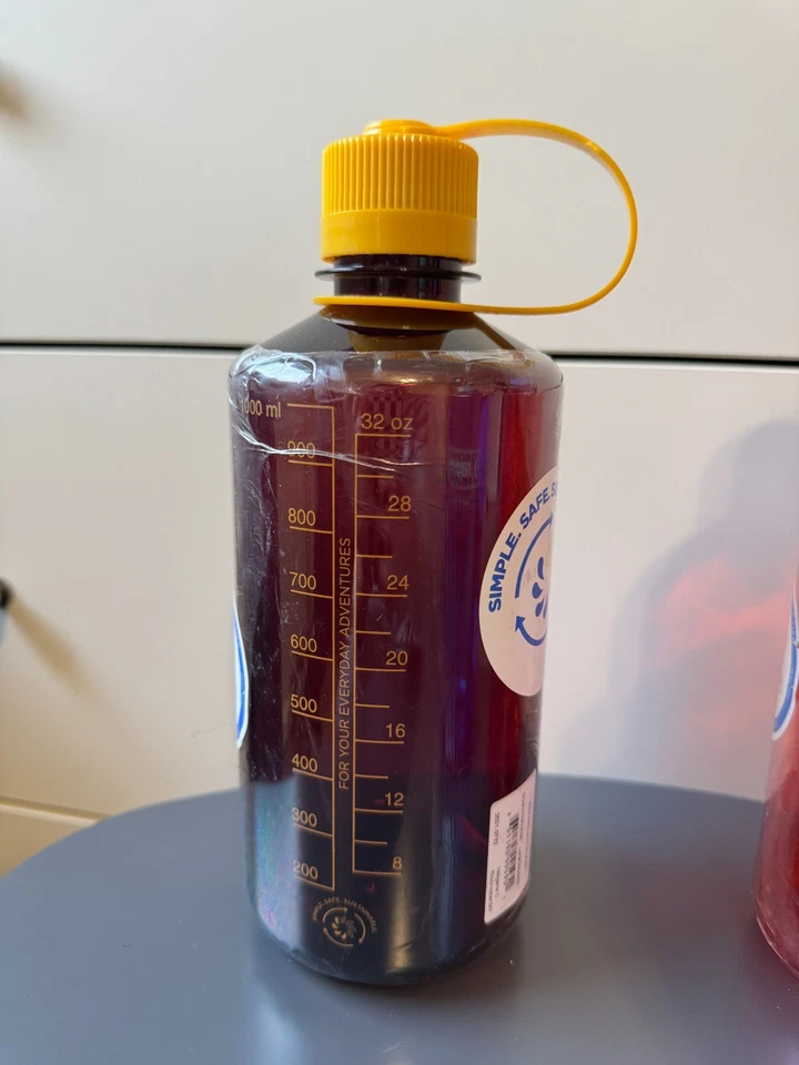 3x LOT Nalgene 32oz Wide Mouth Water Bottle Blue Red Burgundy BPA Free USA - Image 2 of 4