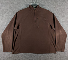 LL Bean Quarter Zip Fleece Pullover Brown 271474 Hiking Outdoors Mens Sz Large