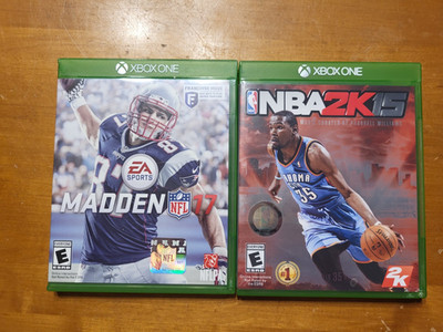 LOT Xbox One Madden NFL 17 Football & NBA 2K15 Basketball READ