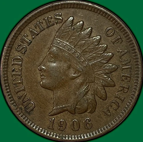 1906 Indian Head Cent Choice Extremely Fine XF+ Coin #36841