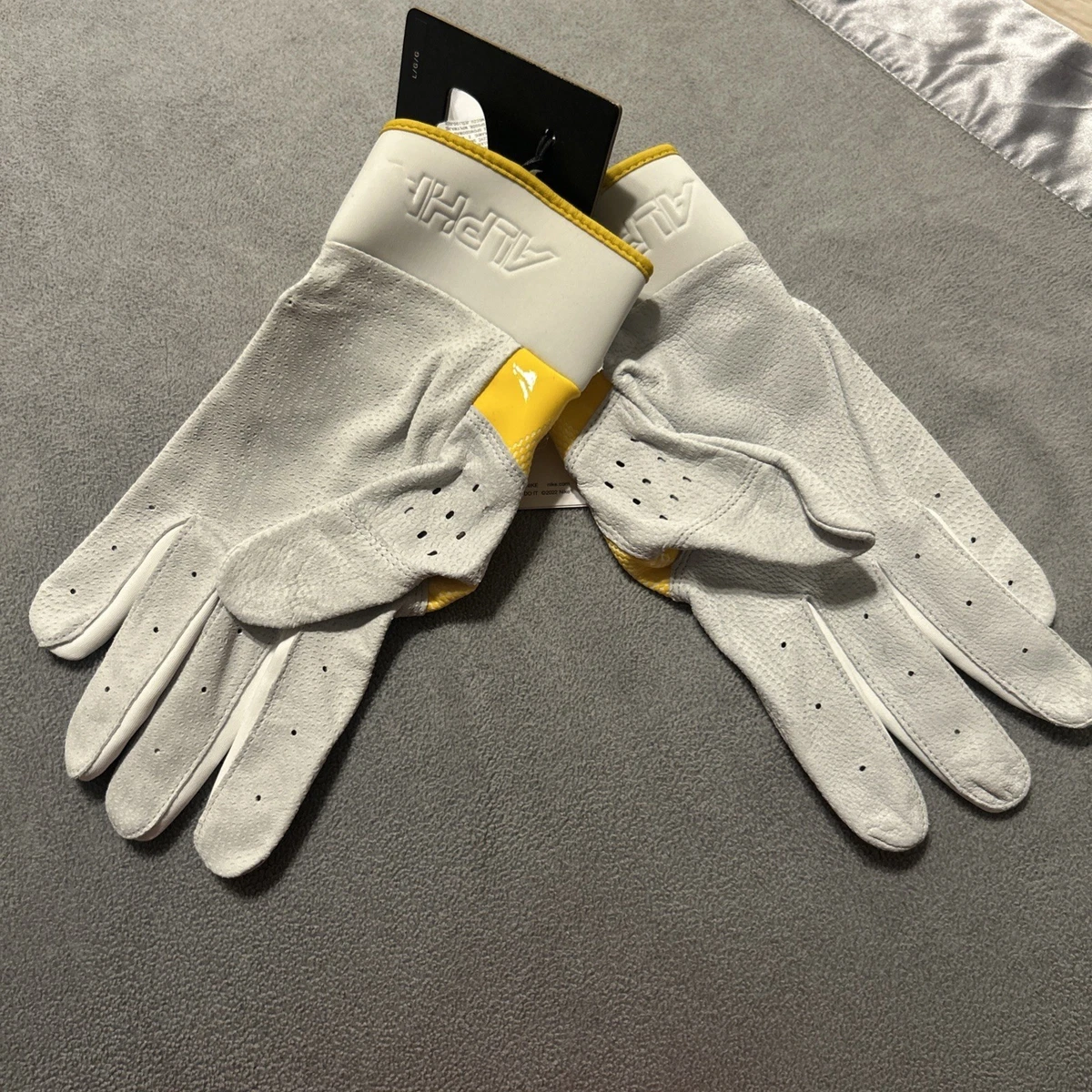 Guantes de béisbol Nike Alpha Elite de bateo para hombre - amarillo blanco - FD7868-109 talla L