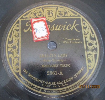 Margaret Young - Ukulele Lady / Take 'Em To The Door 1925 Shellac, 10''  2861 Goo