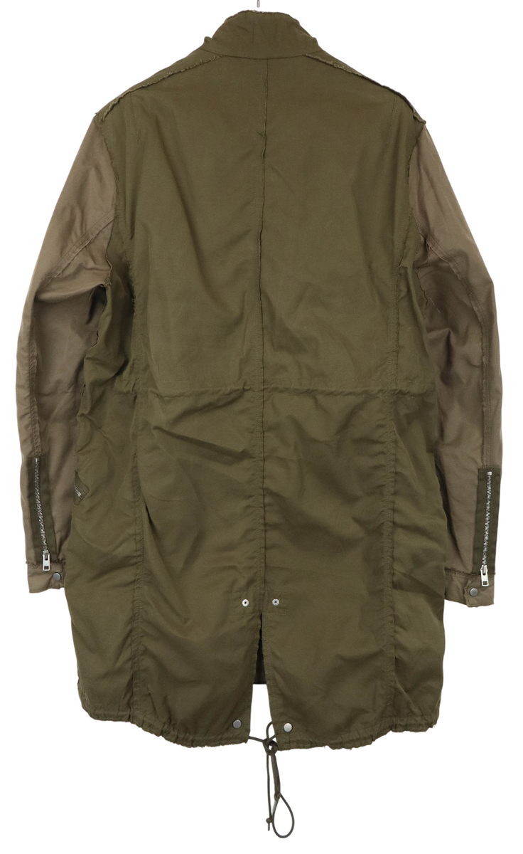 ALLSAINTS Aino Parka Jacket Men's XL Army Green Zip High Neck