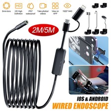 Snake Endoscope Borescope Inspection Camera Scope for iPhone Android Waterproof
