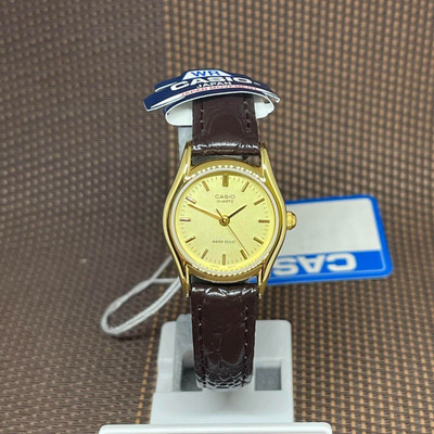 Casio LTP-1094Q-9A klassische goldfarbene braune analoge Damen