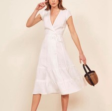 Reformation Calista White Linen Dress