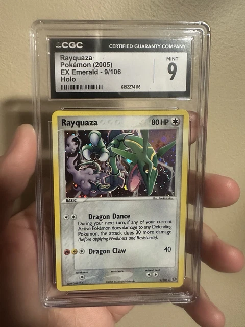 CGC 9 MINT Rayquaza 9/106 EX Emerald Holo Pokemon Card