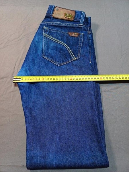 Men Fox Jeans Navy Cotton 32