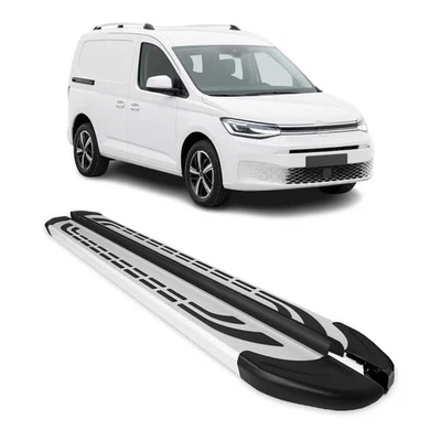 Marchepieds latéraux pédale pour VW Caddy Maxi 2020-2026 L2 2Pcs Aluminium Gris - Photo 1/4