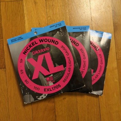 3x D'Addario EXL170S 45-100 Saiten Bass - Short Scale Nickel Plated Steel