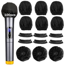100pcs Disposable Microphone Covers, Sanitary Non-Woven Mic Windscreens with ...