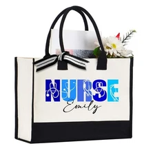 Personalized Nurse Tote Bag Graduation Gift RN Name Custom Work Bag
