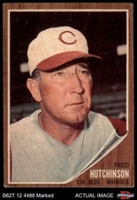 1962 Topps #172 Fred Hutchinson Normal Tint Reds COMMON VARIATION 1 - POOR