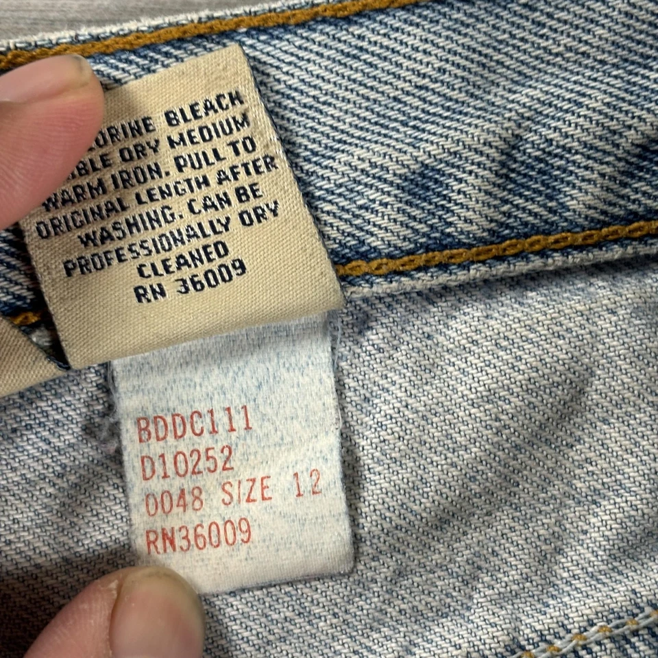 Vintage Calvin Klein Shorts Womens 12 Denim High Rise Cutoff Frayed Made USA 90s - Image 3 of 4