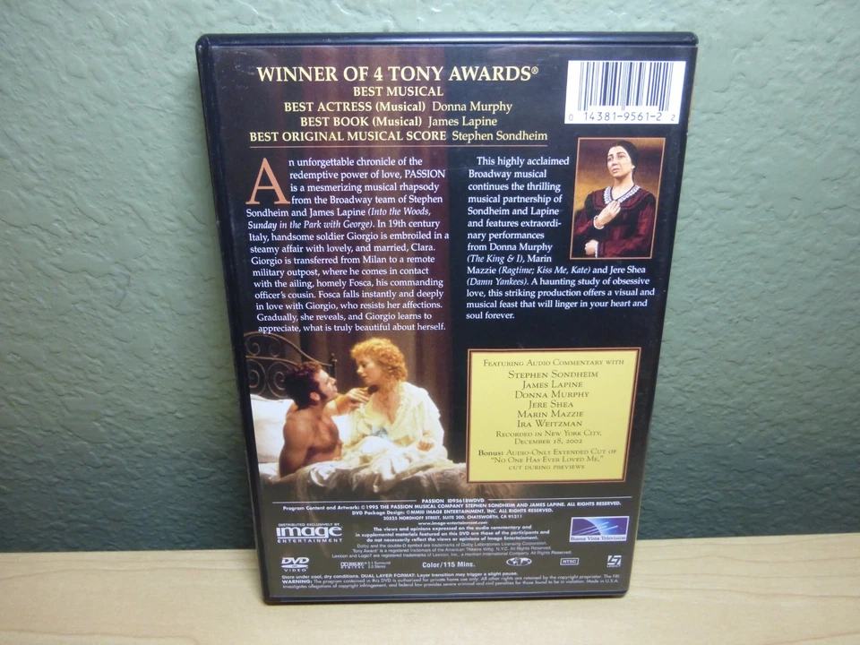 Passion (DVD, 2003) Stephen Sondheim Image Entertainment - Image 2 of 4