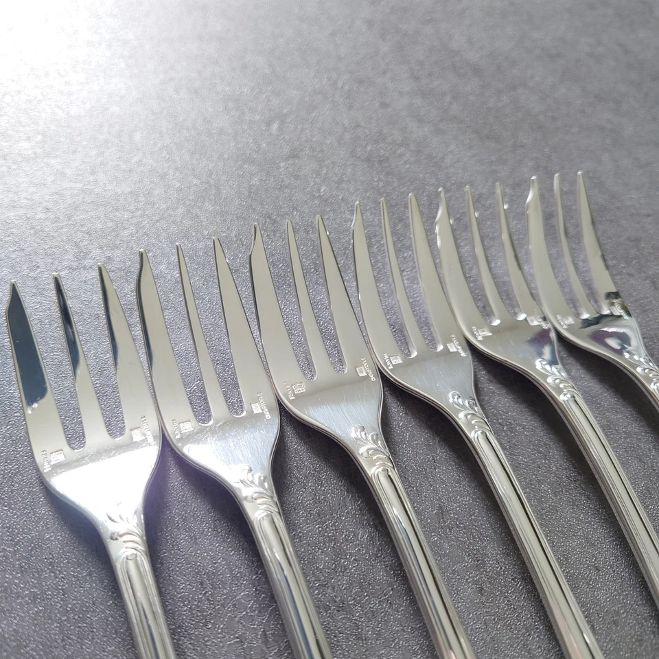 Tenedor para pasteles Christofle Marly 6 piezas cubiertos plateados excelente Foto 4 de 4