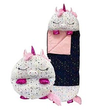 Nappers Kids Sleeping Bag - Shimmer Unicorn - Plush Toy, Comfy Sleeping