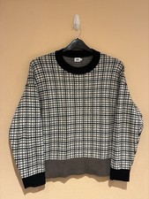 Kin John Lewis Damen Strickpullover Baumwolle Kaschmirmischung Creme Braun Schwarz M