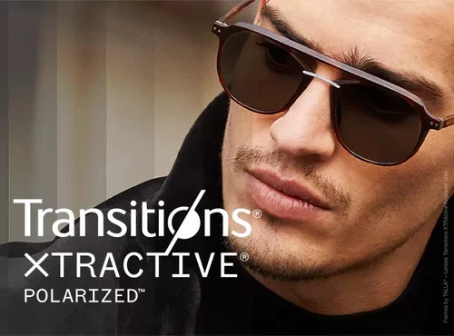 Transition Xtractive Trivex Polarized Digital Progressive AR Lens Edged In Frame - product listing photo