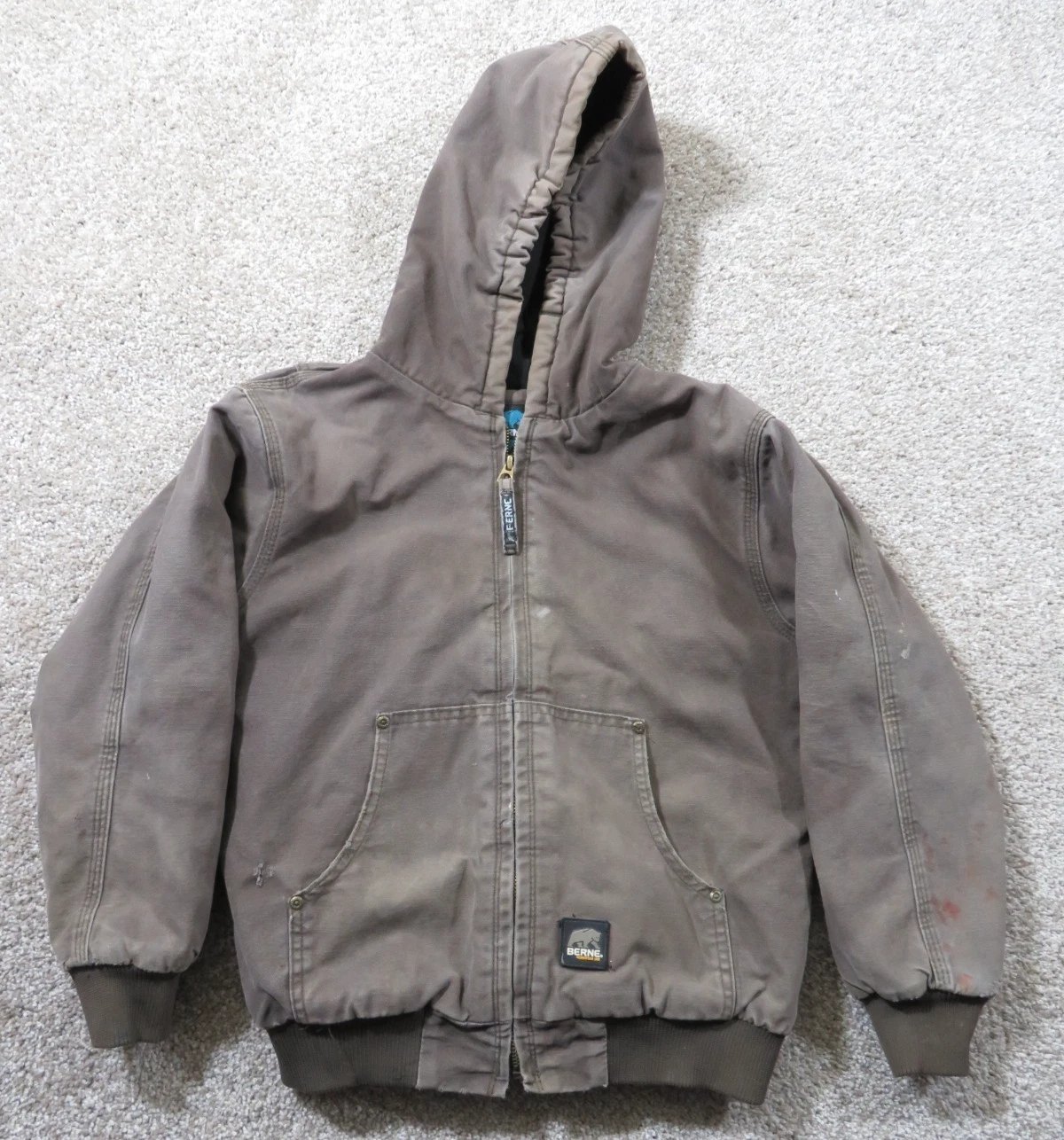 Berne Jacket Boys Size Medium Youth Canvas Quilted Lined Coat Work Chore