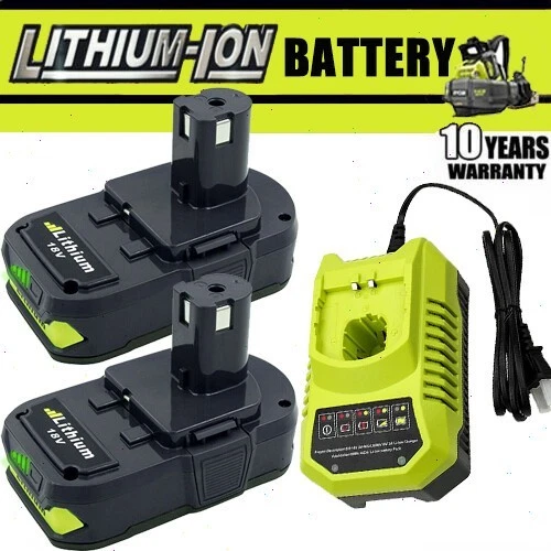 2PACK 2.0Ah For RYOBI 18V Battery /Charger One Plus High Capacity P109 Lithium