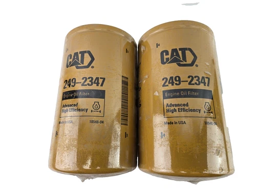 2pcs 249-2347 GENUINE ENGINE OIL FILTER FIT CATERPILLAR ADVANCED HIGH EFFICIENCY