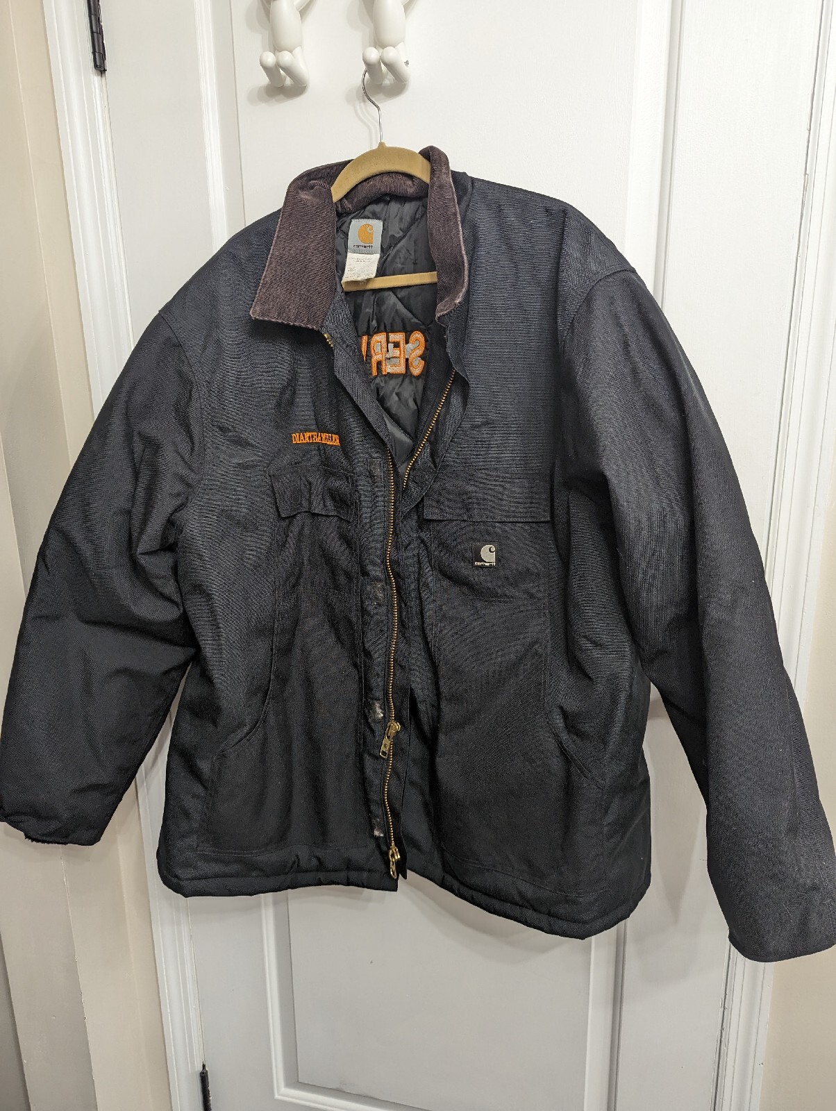 Men's CARHARTT Arctic Quilt Lined Yukon Extreme Duck Canvas Coat Black
