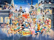 magic of disney all characters parade mickey mouse ceramic tile mural backsplash