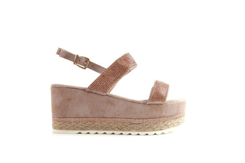 Ladies Flat Espadrille Diamante Sling Back Sandal Platform Summer Shoes - Imagen 6 de 9