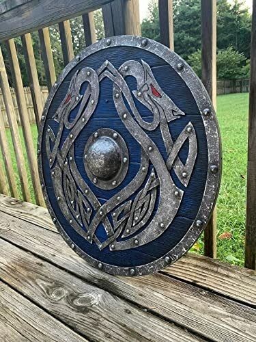 Walhalla Seedrache Jörmungandr Authentic Battle worn Wikinger Schild Mittelalter, - Bild 15 von 15