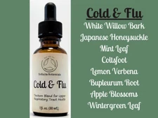 COLD & FLU Herbal Tincture Blend / Liquid Extract / Organic Apothecary Herbs