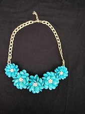 Turquoise Flower Bib Necklace