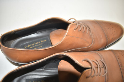 New! To Boot New York Mens Size 14 Mezzo Leather Brogue Cap  display picture 3
