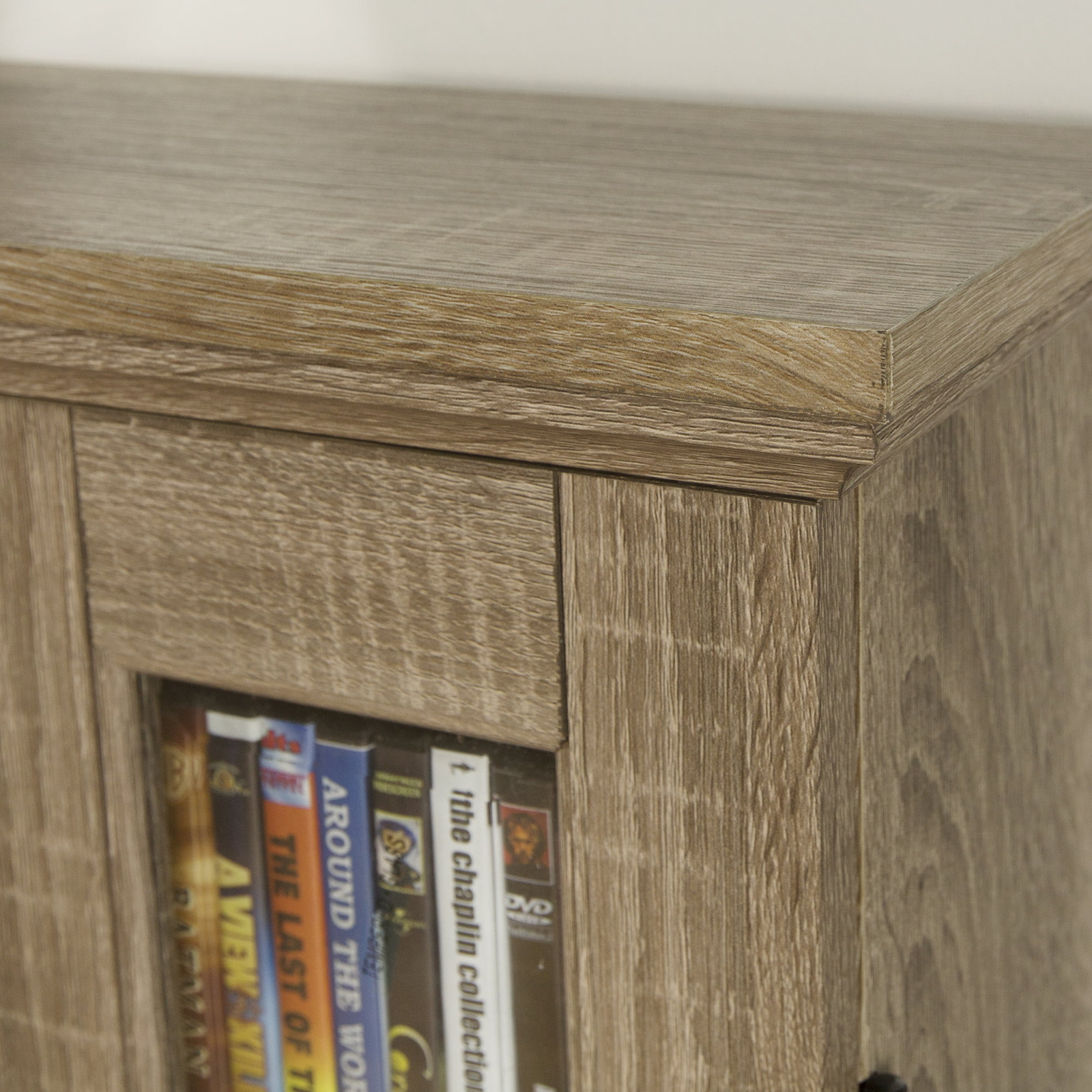 Media Tower Storage Cabinet Adjustable Shelving Durable CD DVD Living Room Home