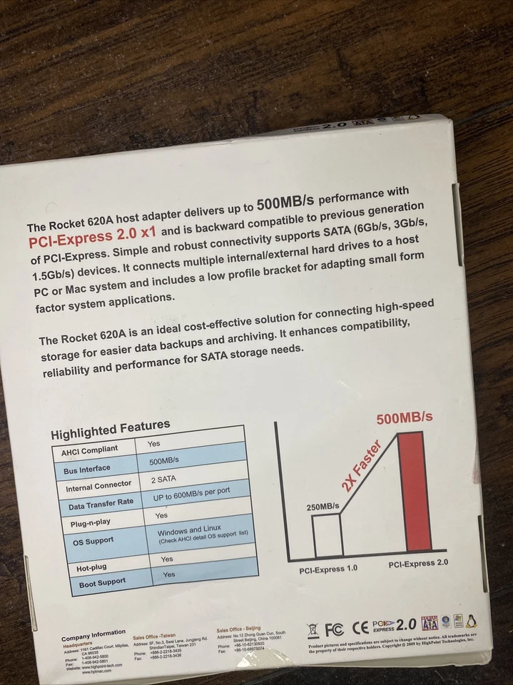 (New) High Point Technologies Rocket 620A 2-Port SATA 6Gb/s PCIe Host Adapter - Image 2 of 2