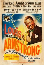 Louis Armstrong Reproduction 4" x 6" Mini Concert Poster Free Top Loader  