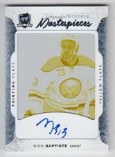 2016-17 UD CUP NICK BAPTISTE AUTO ROOKIE MASTERPIECE 1/1 RC SPA Print Plate Sabr
