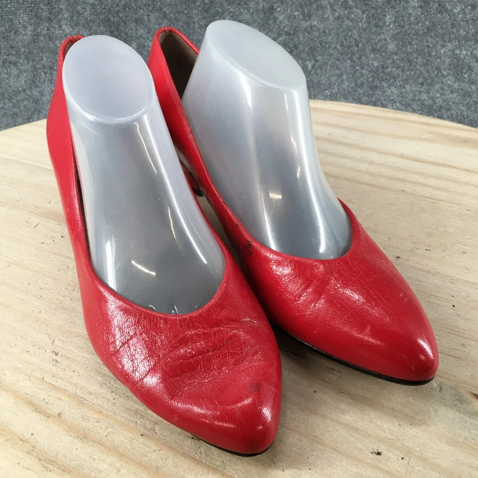 Zapatos de salón Easy Spirit para mujer 6,5 B sin cordones cuero rojo informal tacón almendra Foto 3 de 4