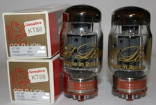 Factory Platinum Matched Pair Genalex Gold Lion KT88 tubes, BRAND NEW in Box !