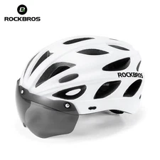ROCKBROS Adult Bike Helmet with Visor&Goggles for Mountain Road Bicycle Helmet