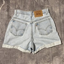 Vintage Levi 37954 Cuffed Shorts Light Wash Orange Tab Regular Fit Size 7