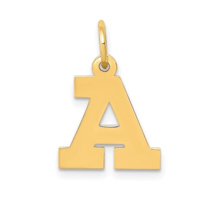 14k Gelbgold kleiner Block Initiale A Charm